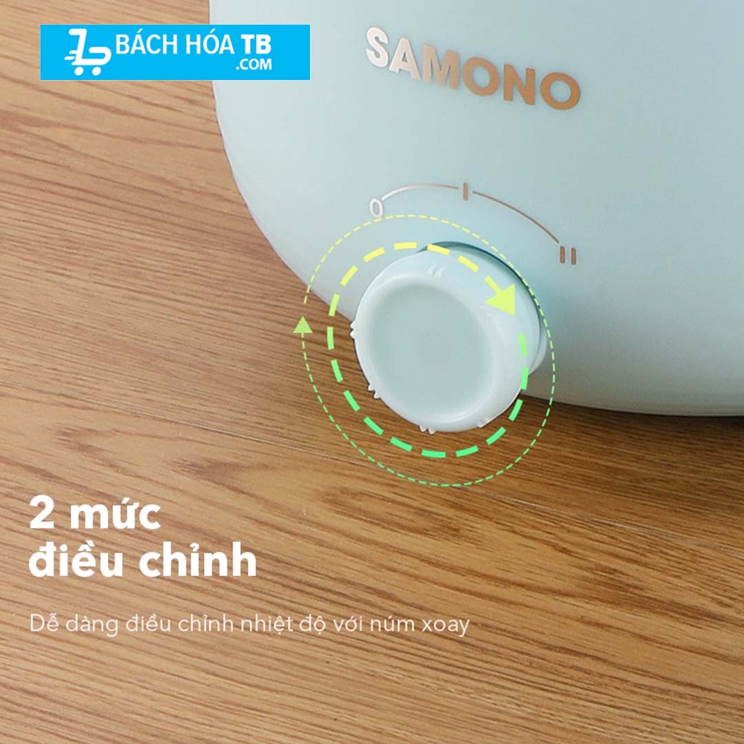 Nồi lẩu điện đa năng SAMONO SW-DG01 dung tích 1.2L có xửng hấp nấu lẩu hấp rau nấu chè tùy thích